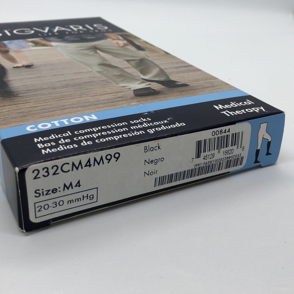 Sigvaris Men’s Black Cotton Medical Compression Sock’s - Picture 3 of 7